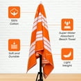 thumbnail image 3 of BNM Cotton Striped Oversized Beach Towels, 34" x 64", Set of 4, Orange, 3 of 10