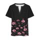thumbnail image 4 of Camisetas Casuales de las Mujeres Largo Casual Impreso Cuello Redondo Suelto Top, Camiseta de Verano de Manga Corta, 4 of 5