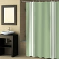 thumbnail image 2 of Fabric Shower Curtain Sage Green White Stripes Shower Curtains with 12 Hooks Waterproof Machine Washable Bath Curtains for Bathroom, 72 x 96in, 2 of 6