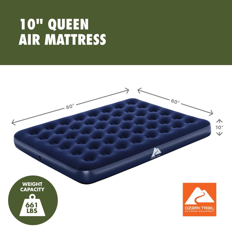Ozark Trail Queen 10 in Air Mattress, Air Bed without Pump