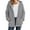 Gray, variant on Admvng Winter Coats for Women Plush Fleece Long Sleeve Zip Hooded Jacket Casual Warm Outerwear, Size S-2XL