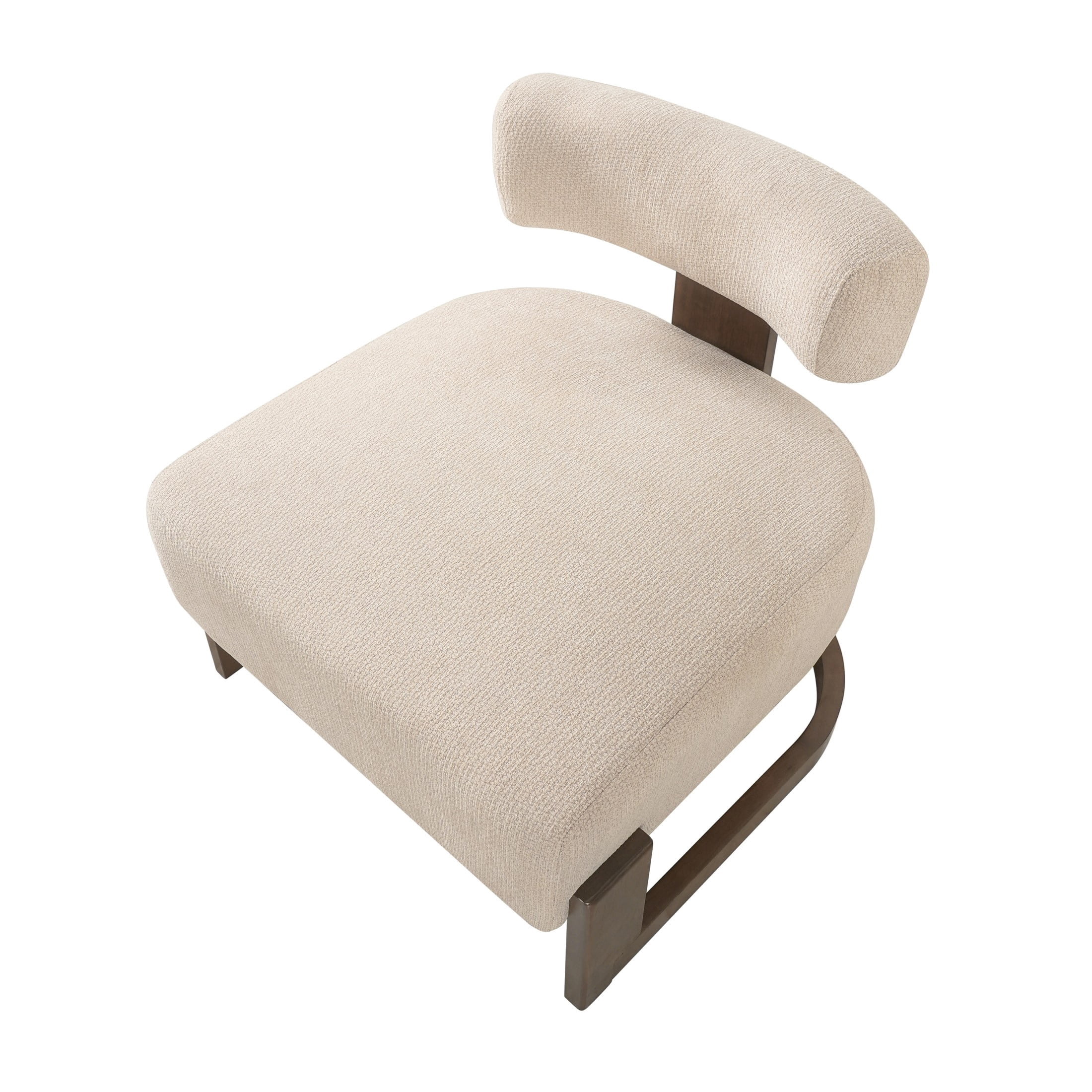 Christopher Knight Home Modern Armless Accent Lounge Chair, Curved Wood Base with Cushion, Oatmeal, Set of 2