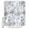 thumbnail image 2 of Watercolor Grey Floral Waterproof Fabric Shower Curtain, Gray Ombre Botanical Summer Shower Curtain for Bathroom Curtains Bathtubs Hotel Washable Shower Curtains with 12 Hooks Extra Long 72x96, 2 of 6