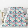 thumbnail image 4 of Cactus Colorful Flannel Throw Blanket All Season No Shed No Pilling Lightweight Bed Blanket for Bed, Sofa, Couch and Camping Super Soft Blanket (40"x30"), 4 of 9