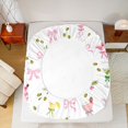 thumbnail image 4 of Manfei Pink Glitter Print Bowknot Fitted Sheet Full,Colorful Cartoon Goblet Bed Set,3 Pieces,1 Fitted Sheet and 2 Pillowcases, 4 of 6