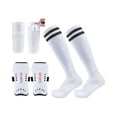 thumbnail image 2 of Adult Soccer Shin Guard Socks Set with Long Ankle Straps, 3-Piece Protective Gear for Sports Training and Match Play, 2 of 3