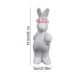 thumbnail image 2 of Ceramic Bunny Rabbits Figurine Decor, Porcelain Modern Art Home Decoration, Weddings Crafts Gifts, Easter Gifts, Farmhouse Decorative Rabbit for Tabletop Mantel, Spring Garden Yard Decor, 2 of 6