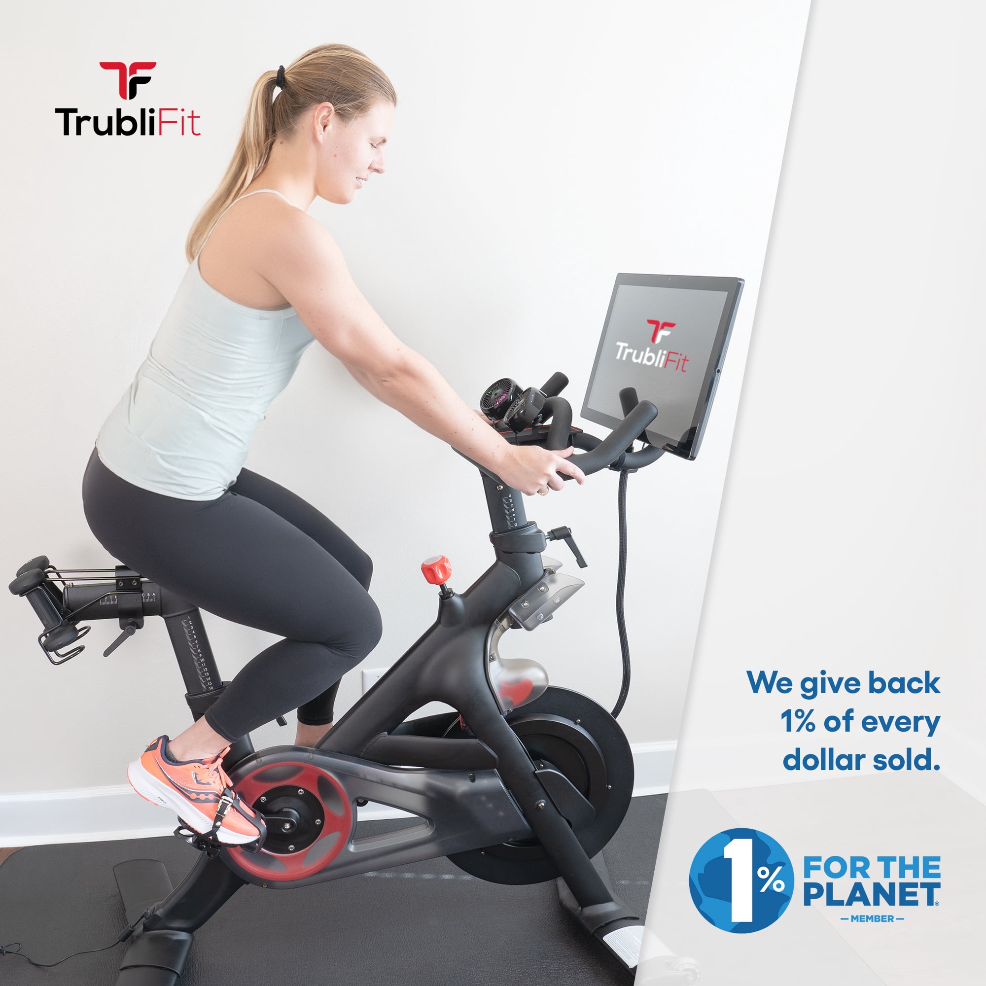 Dual Bike Fans with Phone Tray for Peloton Bike - All-Metal Phone Holder - No Batteries Required - Accessories for Peloton Bike - Compatible with Cross Training Bike