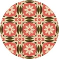 thumbnail image 1 of Ahgly Company Tapis Rond Lavable en Machine Intérieur Transitionnel Rouge, 5 Pieds Rond, 1 of 7