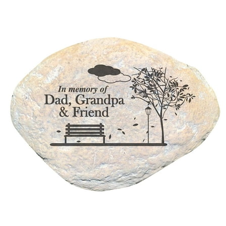 GiftsForYouNow In Memory of Dad, Grandpa & Friend Memorial Garden Stone