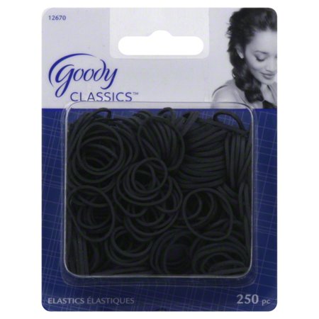 Goody Classic Black Rubber Bands Gentle Hair Ties 250 Ct