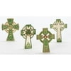 Pack of 12 Giftware Religious Green Traditional Celtic Irish Table Crosses 4"