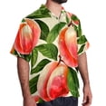 thumbnail image 2 of Peach Men's Short Sleeve Poplin Shirt, Casual Button Down Shirts, Printed Summer Beach Shirt, Unisex Casual Button Down Top, 2 of 6
