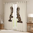 thumbnail image 2 of Erosebridal A Letter Monogrammed Blackout Curtains Set of 2 (52x84 Each) For Teens Adults,Girls Boys Vintage Cheetah Print Bow Window Curtains, 2 of 6