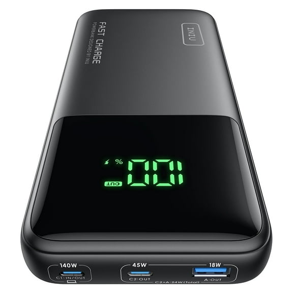 INIU 140W 27000mAh Portable Charger, Fast Charging Laptop Power Bank, USB C Cable, Compatible with Macbook iPad iPhone, Black