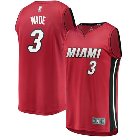 Miami Heat Mens Jerseys - Men's Miami Heat Dwyane Wade Generic Branded Red Fast Break Replica Jersey - Statement Edition-S