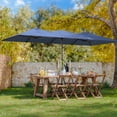 thumbnail image 2 of ALAULM 14FT Patio Umbrellas with Cross Base, Outdoor Double-Sided Umbrella Large Rectangle Table Market Umbrella with Crank Handle & Ribs, for Pool Lawn Garden Navy Blue, 2 of 9
