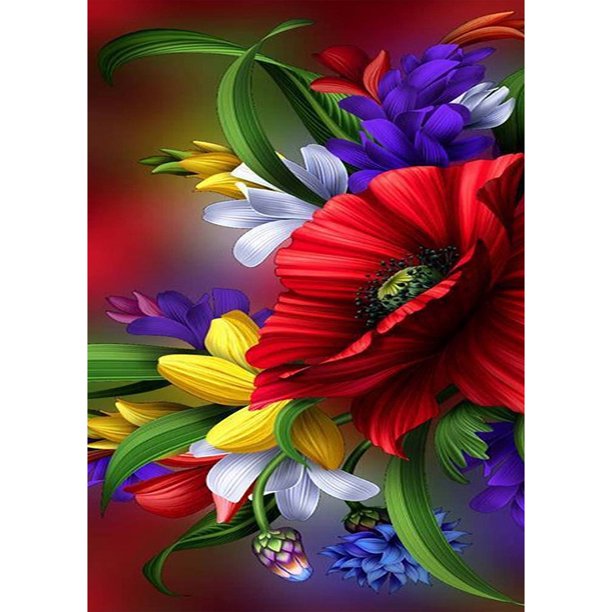Taladro Diamante Pintura (DF4290) 5D DIY Flores completas Kits de mosaico de punto de cruz (W409) 50x70cm FLhrweasw Nuevo