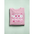 thumbnail image 3 of Good Vibes - Pink Emojis Graphic Women's Sweatshirt, 3 of 4