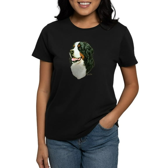 CafePress - Bernese Mountain Dog Women's Dark T Shirt - Women's Traditional Fit Dark T-Shirt
