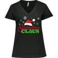 thumbnail image 3 of Inktastic Grandma Claus with Christmas Santa Hat and Snowflakes Women's Plus Size V-Neck T-Shirt, 3 of 5