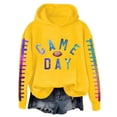 thumbnail image 1 of WZXFASHION Chandail en Molleton de Football pour Femmes Imprimé Graphique Dimanche Décontracté Manches Longues Col Rond Chandail Automne 2025 Soldes Aujourd'hui Liquidation Mode Urbaine Chandail, 1 of 4
