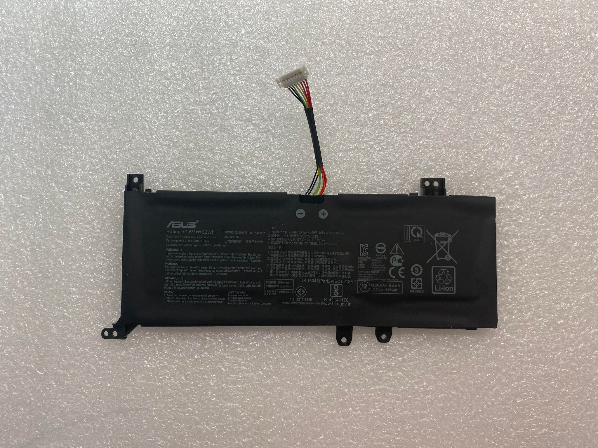 Nouvelle Batterie Authentique Asus B21N1818-2 32WH