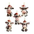 thumbnail image 3 of A Christmas Cow Acrylic Car Mirror Pendant With Reflective Surface, Festive Auto Interior Decor, Holiday Ornament For Vehicle Dashboard And Rearview Mirror - 3.15X3.15X0.39In 0.22Lb, 3 of 5