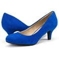 thumbnail image 4 of Dream Pairs Women's Bridal Wedding Party Low Heel Pump Shoes Luvly Royal/Blue Size 12, 4 of 6