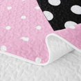 thumbnail image 5 of spefrowx Retro Polka Dot Bow Print Twin Quilt Set for Teens, Black Pink Gem Heart Twin Coverlet Set, 2 Pieces, 5 of 7