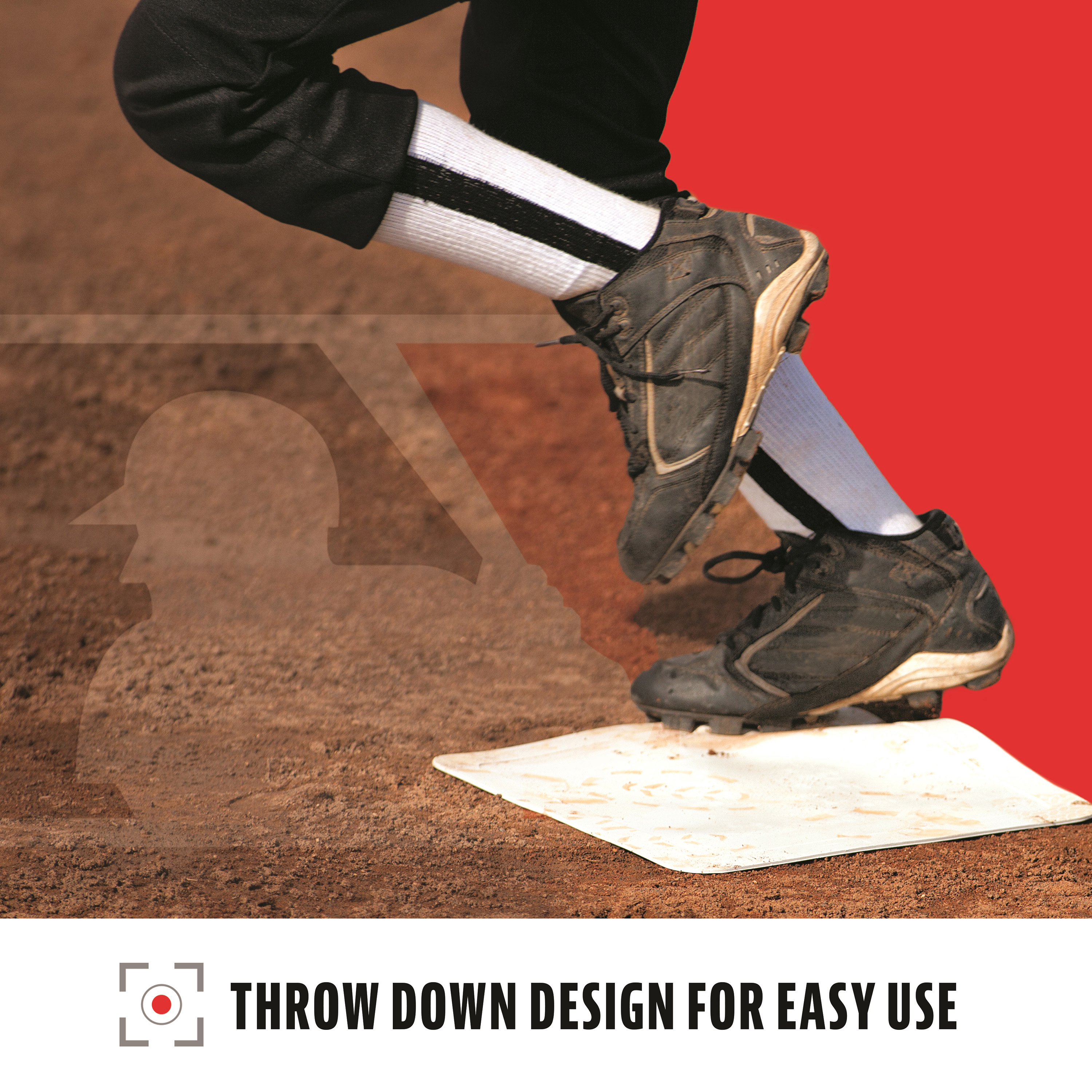 Franklin Sports Thrown Down Baseball Bases with Home Plate and Pitcher's Rubber