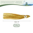 thumbnail image 2 of Cebos de pesca de calamar brillantes de plástico blando para trolling, adecuados para pesca de lubina, trucha, salmón y agua salada, color oro, 5 pulgadas, 2 of 6