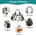 thumbnail image 3 of Small Cooler Bag Lunch Bag Portable Meal Bag Work Meal Bag Outdoor Meal Bag Travel Meal Bag Picnic Meal Bag Going Out Meal Bag Black Flower, 3 of 6