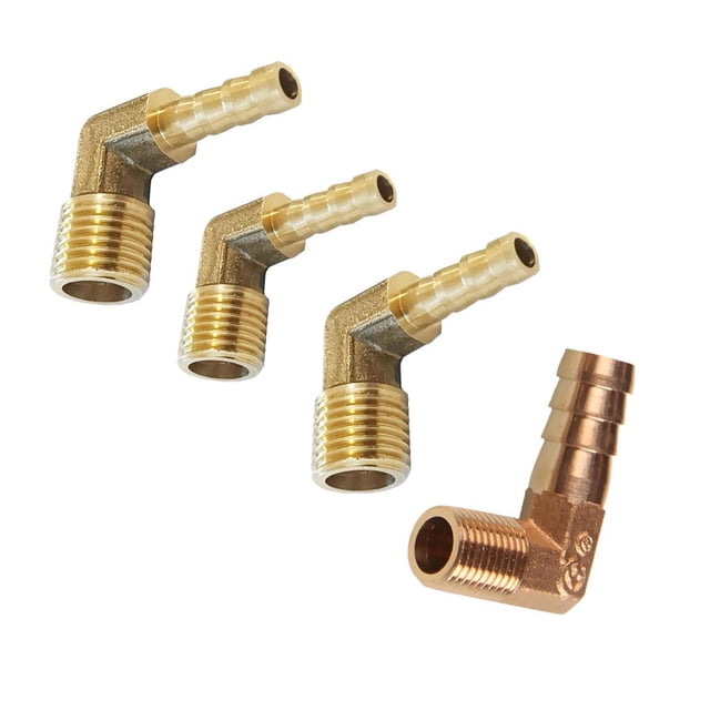 Tubo de manguera de gas 1/4 '' a 6,8,10,12, mm Adaptador de lengüeta de codo de latón de Gloria Conector