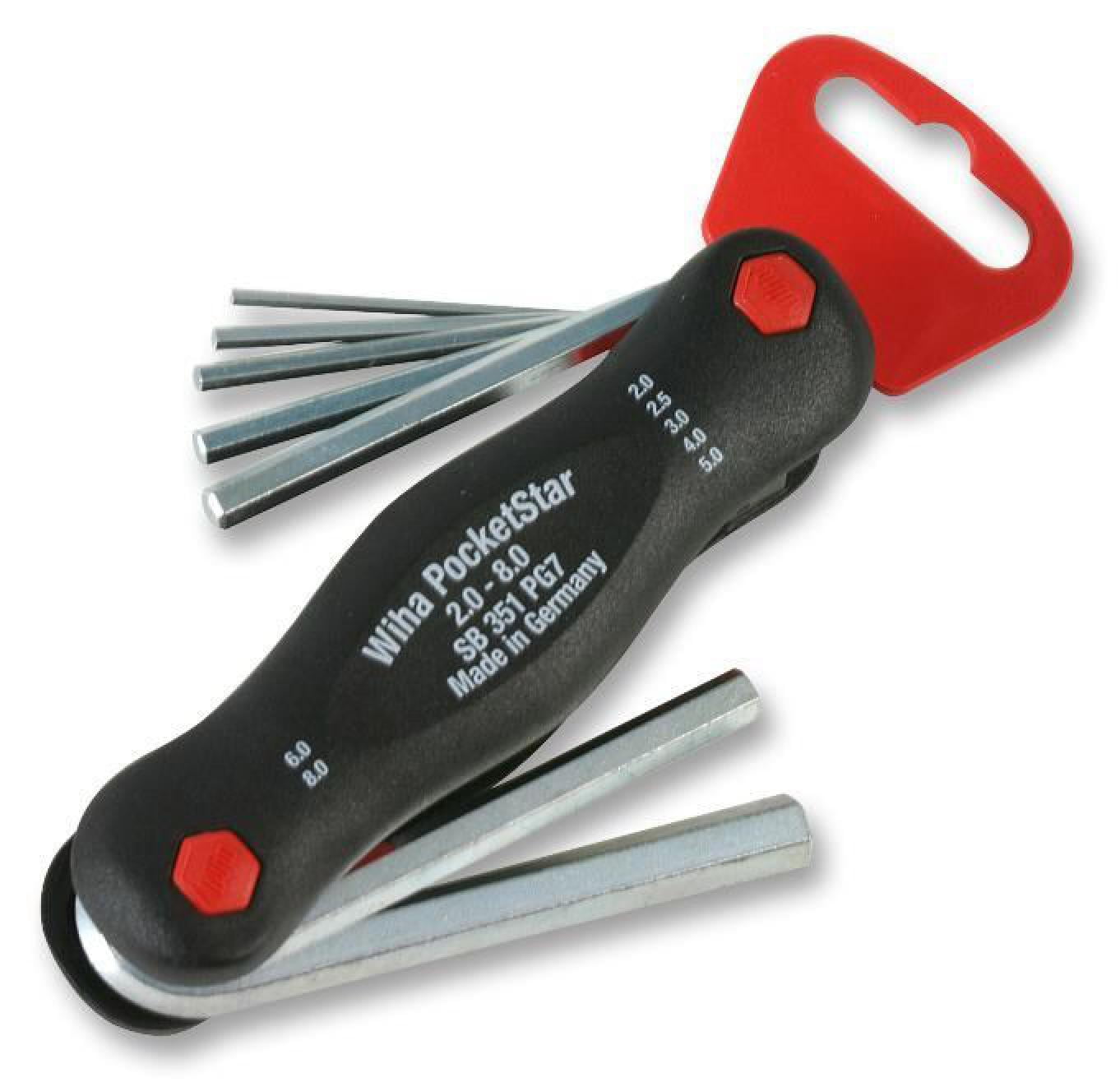 WIHA PocketStar Folding Hex Key Set, 7 Piece