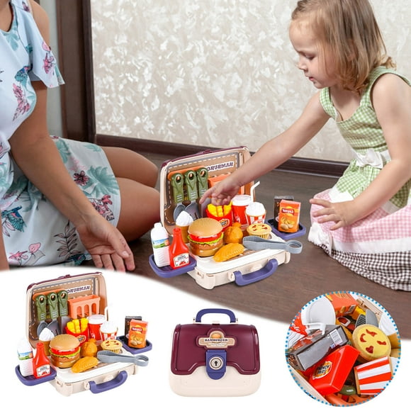 Daisyyozoid Wholesale Children's Simulation Kitchen Tableware Set Dressing Tools Supermarket Play House Handbag Toy