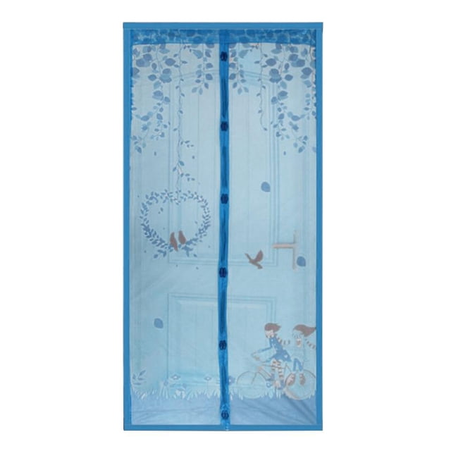 Cortina de malla fina con cubierta para puerta mosquitera con maceta completa El 100x210CM