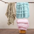thumbnail image 5 of Ultra Soft Pre-Washed Quilted Throw Blanket, Ruffle Fringed Cream Boho Decorative Throw, Stone Washed Rustic Cozy Blanket for Sofa Couch Bed Chair, 50"x60", 5 of 8