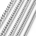 thumbnail image 2 of 9/11/13/16/20mm Top Polished Mens Chain Stainless Steel CURB CUBAN Link Necklace, 2 of 9