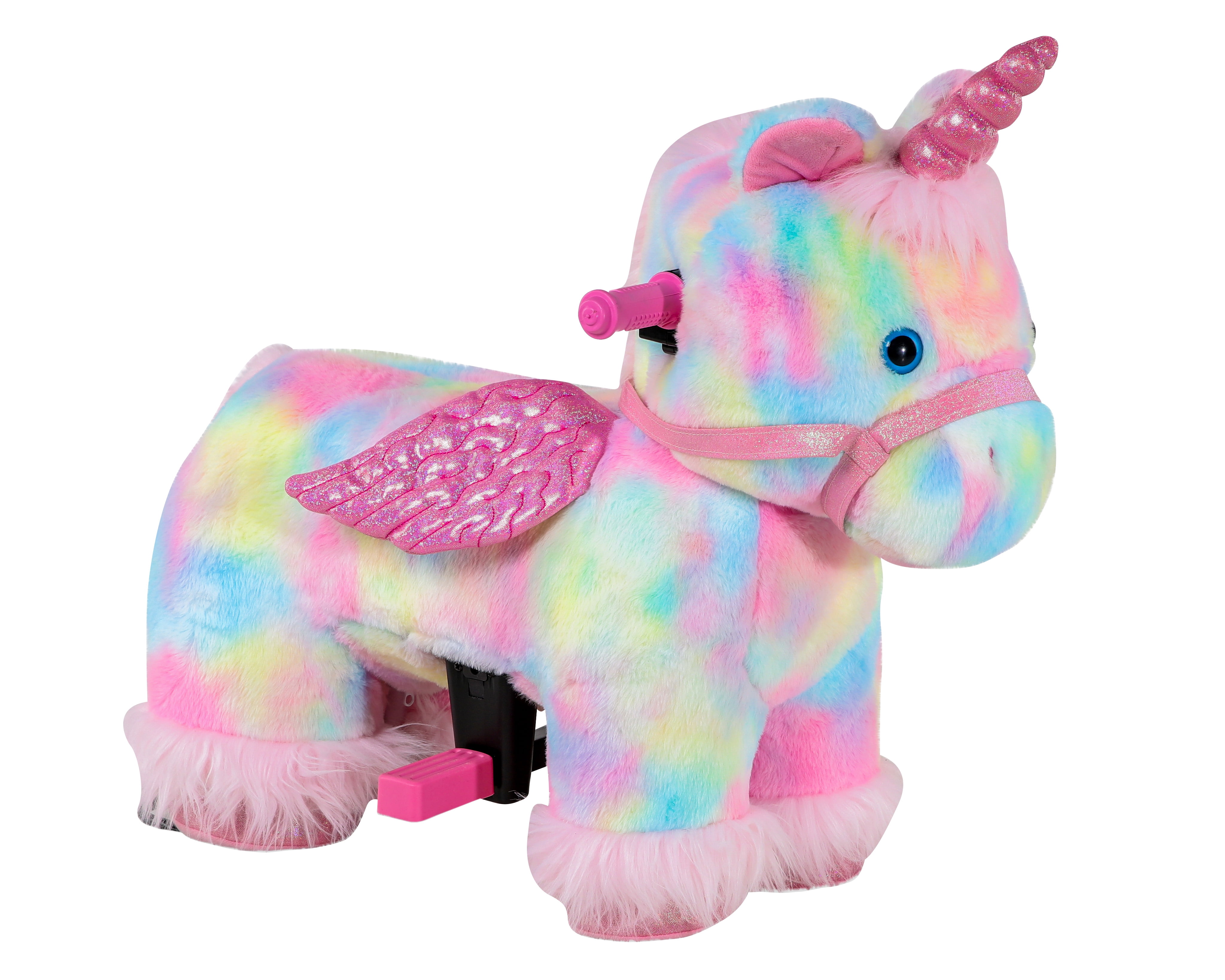 Dynacraft Unicorn 6V Plush Ride-On, Ages 18 Months-3 Years, With Pink Castle Tent, 1 Count