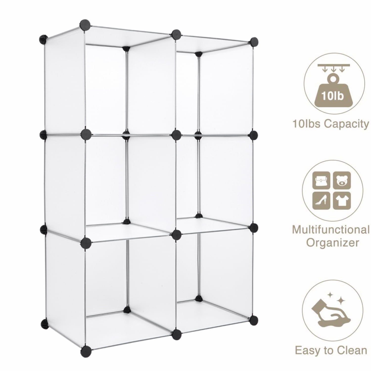 Private Jungle 6 Cubes Shoe Rack Storage Organizer, DIY Plastic Modular Closet Cabinet Storage Organizer,White Private Jungle 6 Cubes Shoe Rack Storage Organizer, DIY Plastic Modular Closet Cabinet Storage Organizer,White