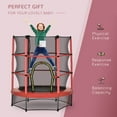 thumbnail image 3 of Outsunny Φ5FT Kids Trampoline with Enclosure Net, Springless, Safety Pad and Steel Frame for Indoor, Toddler Round Bouncer for Age 3 to 6 Years Red, 3 of 9