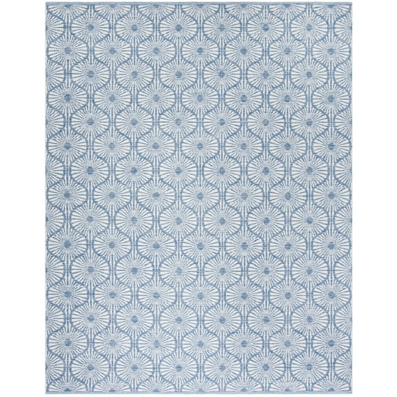 SAFAVIEH Montauk Garland Geometric Runner Rug, Blue/Ivory, 2'3" x 7'