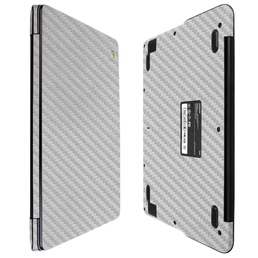 Skinomi Silver Carbon Fiber Skin Protector For Samsung Chromebook 3 11.6" 