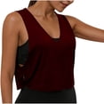 thumbnail image 3 of Pxxlle Workout Tank Tops for Women Loose Fit V Neck Running Top Solid Color Sleeveless Shirts for Gym Fitness Wine S, 3 of 10
