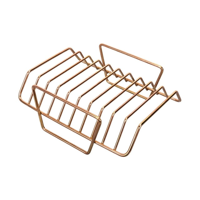 Almencla Rib Rack for Chicken, Steak, Lamb Chop Premium BBQ Accessory Meat Roast Rack Rose Gold