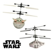 Star Wars 2-Pack Flying Figure Helicopter - Baby Yoda & Millennium Falcon