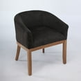 thumbnail image 6 of Homy Casa Modern Black Upholstered Accent Chair, Dining Vanity Chair with Solid Wood Legs, 6 of 7