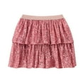 thumbnail image 2 of uublik Skirts for Girls Pink Sequin Skirt Birthday Holiday Party Girls Short Skirt Size 6M-4T, 2 of 3