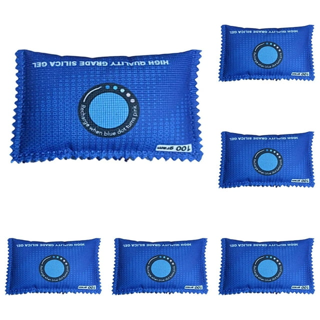 5PCS Desiccant Packets for Storage,Color Indicating Silica Gel Bags for Closet Dehumidification,Desiccant Packs for General Storage,moisture absorber,Closets